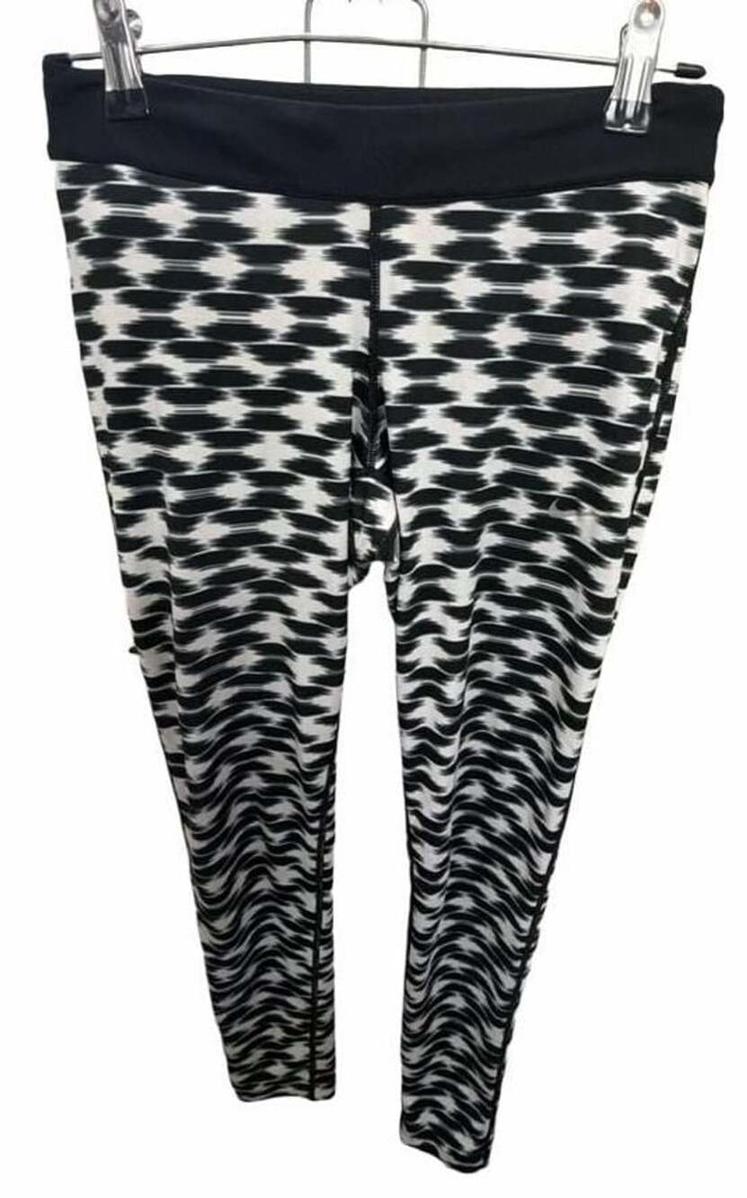 Nike Dri-FIT Women’s Leggings Size S Black White Geometric Print Stretch Pants